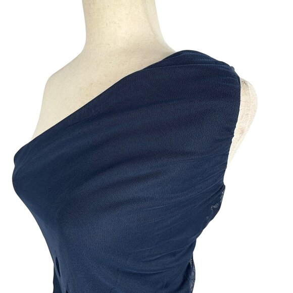 NWT LOVE X DESIGN One-Shoulder Mesh Body Con Dress Size Medium - Picture 12 of 16